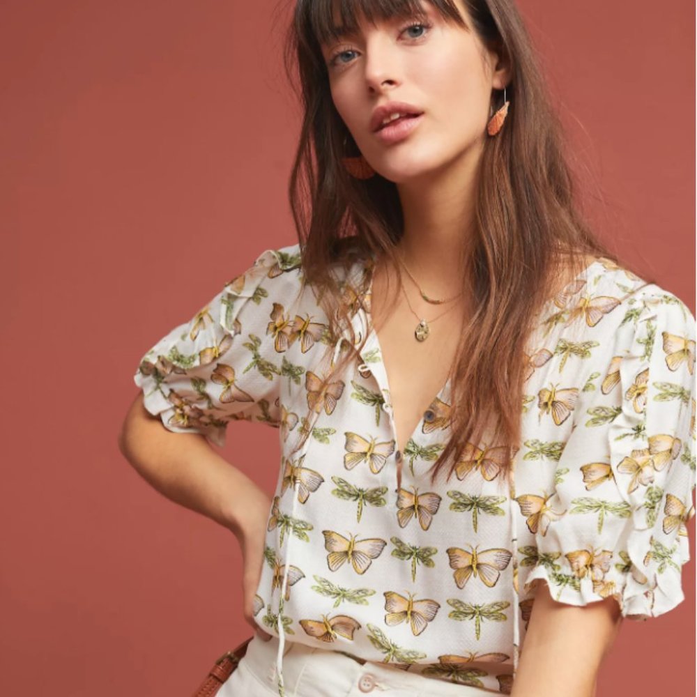 Anthropologie Flutter Blouse